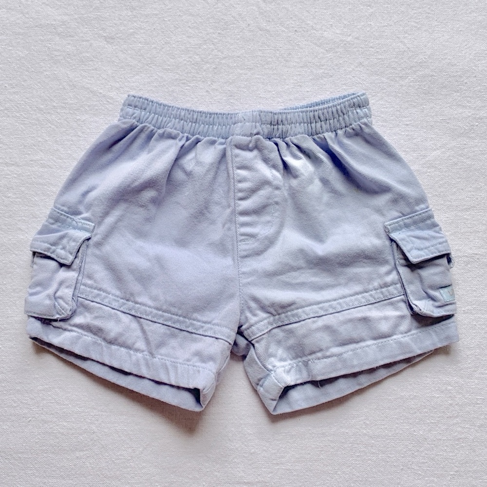 Disney Winnie the Pooh “Little Roo” Pockets Light Blue 100% Cotton Shorts 0-3M
